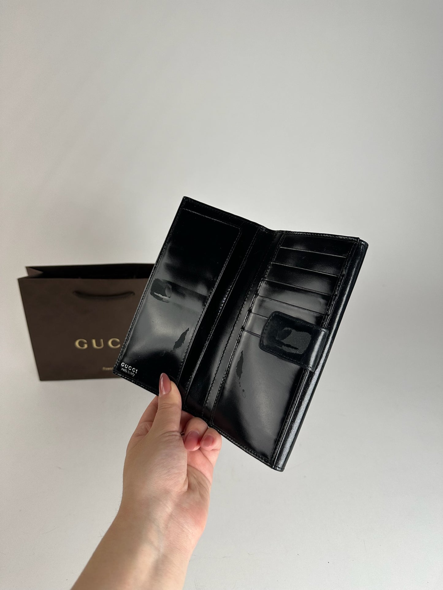 Vintage Gucci Patent Leather Wallet black