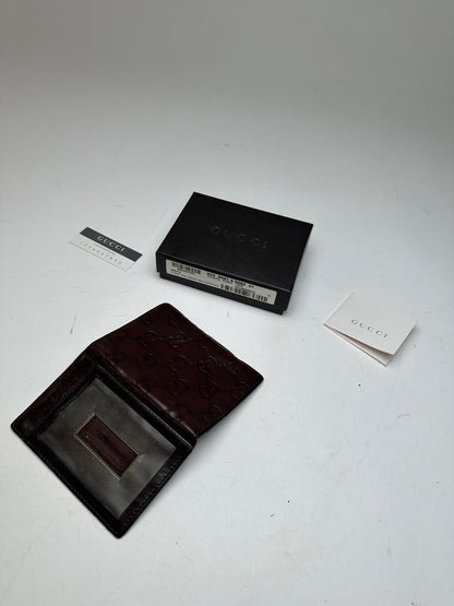 Vintage Gucci Monogram Leather Card Holder Brown