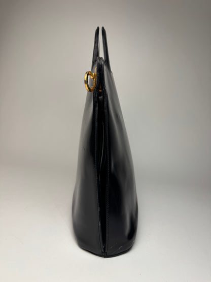 Vintage  Salvatore Ferragamo Patent Leather Bag Black