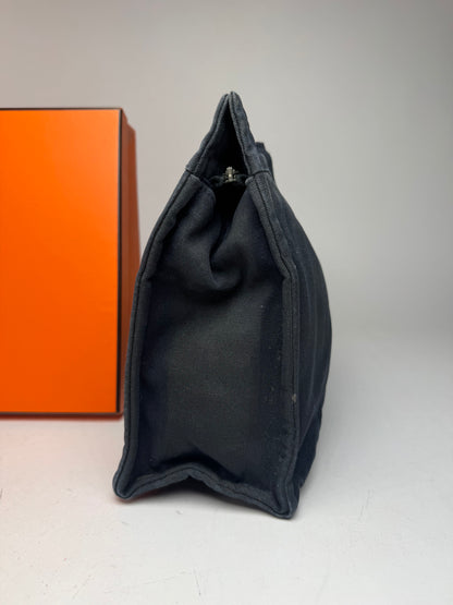 Vintage Hermes Canvas Clutch Navy Red