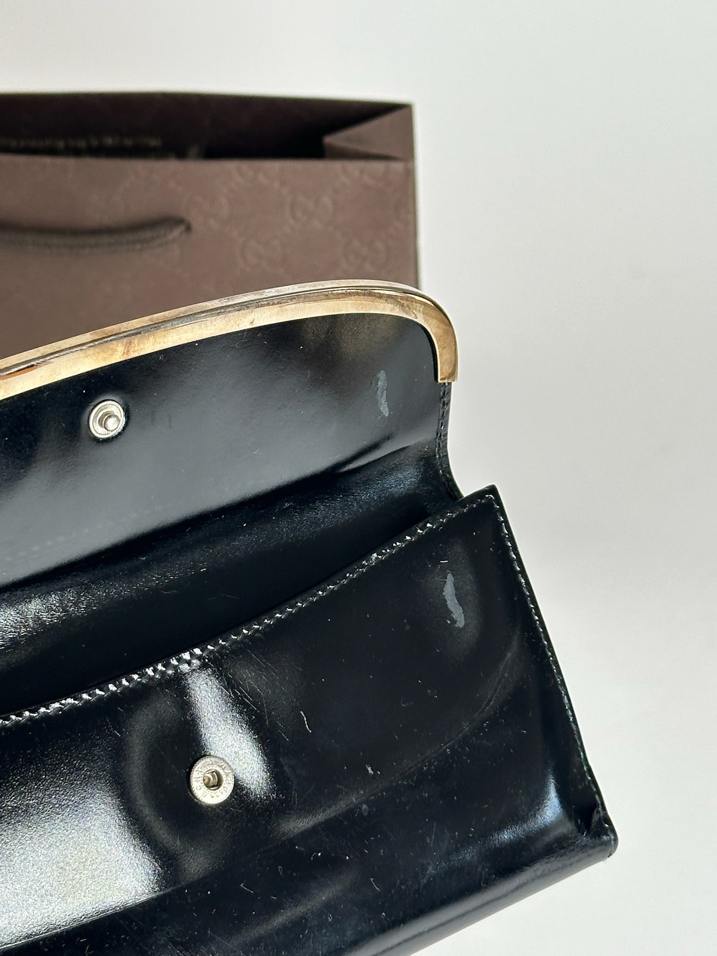 Vintage Gucci Patent Leather Wallet black