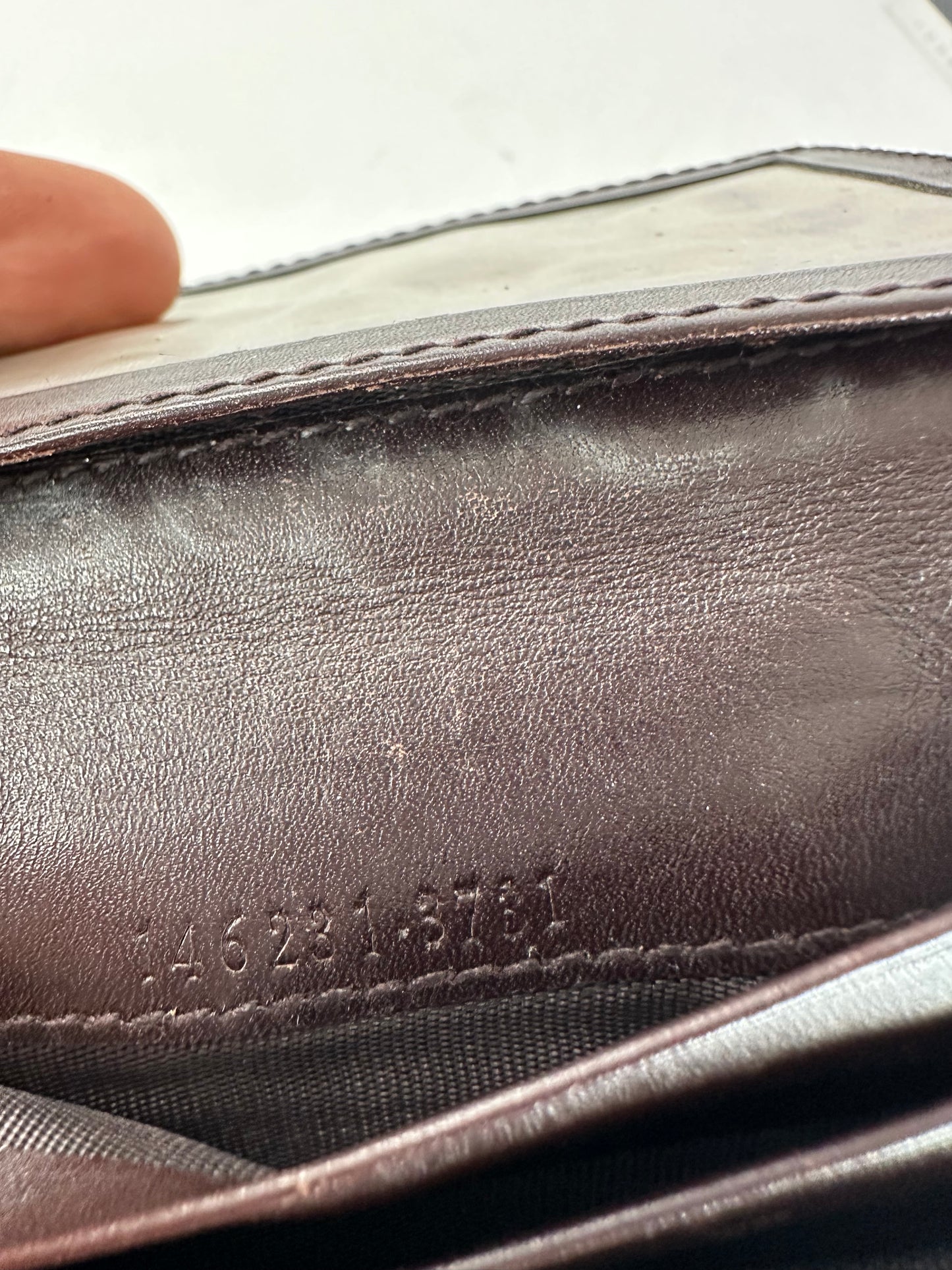 Vintage Gucci Monogram Leather Card Holder Brown