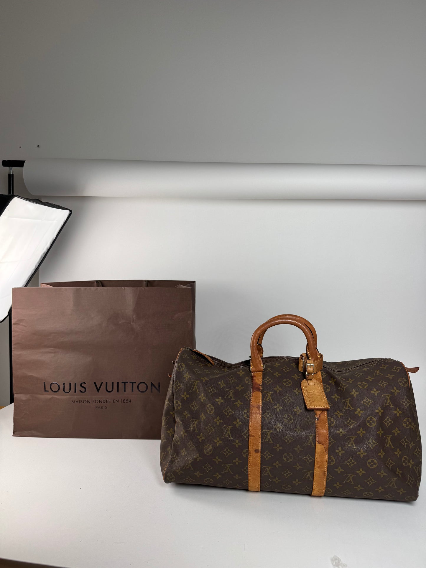 Vintage Louis Vuitton monogram duffel bag brown