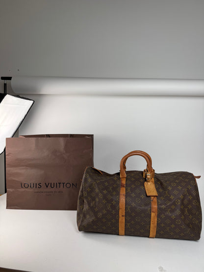 Vintage Louis Vuitton monogram duffel bag brown