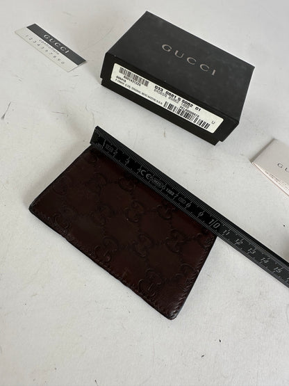 Vintage Gucci Monogram Leather Card Holder Brown