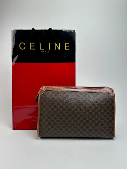 Vintage Celine Paris leather clutch brown