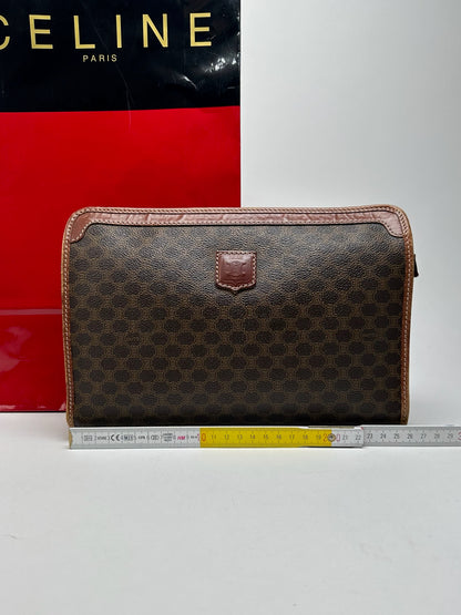 Vintage Celine Paris leather clutch brown