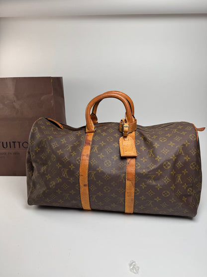 Vintage Louis Vuitton monogram duffel bag brown