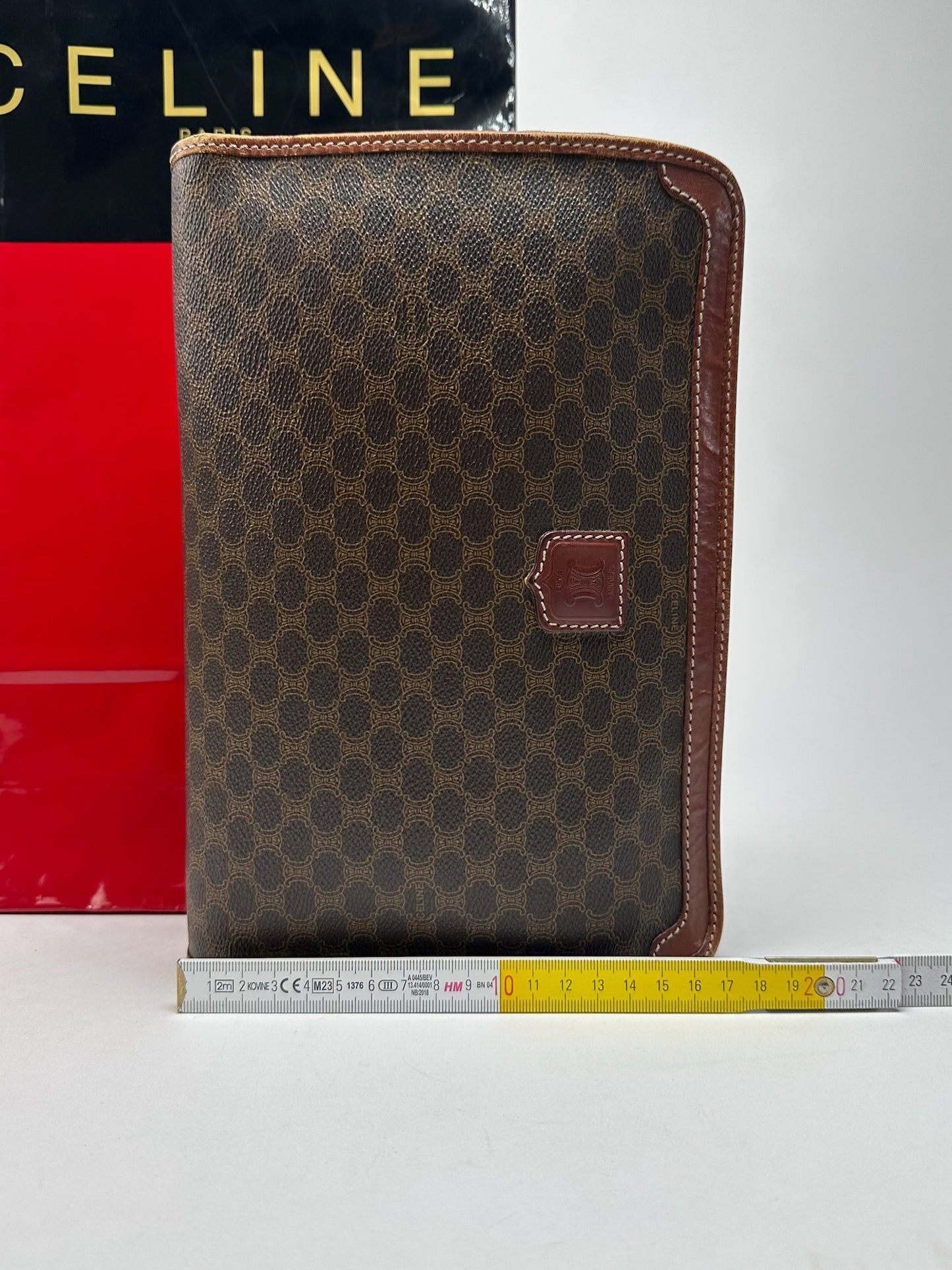 Vintage Celine Paris leather clutch brown