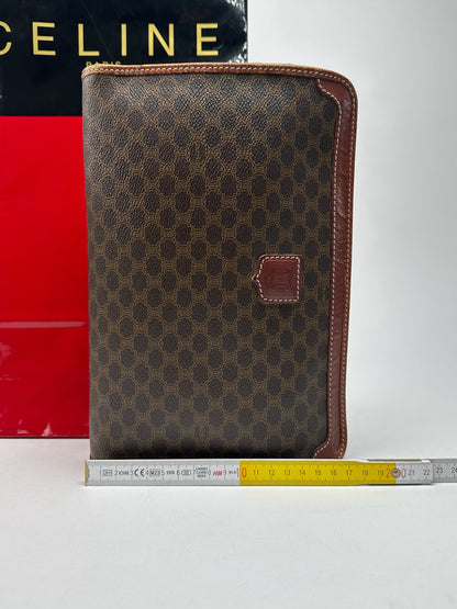 Vintage Celine Paris leather clutch brown