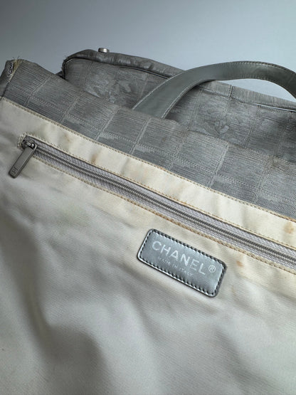 Vintage Chanel New Travel Line monogram Tote bag Silver