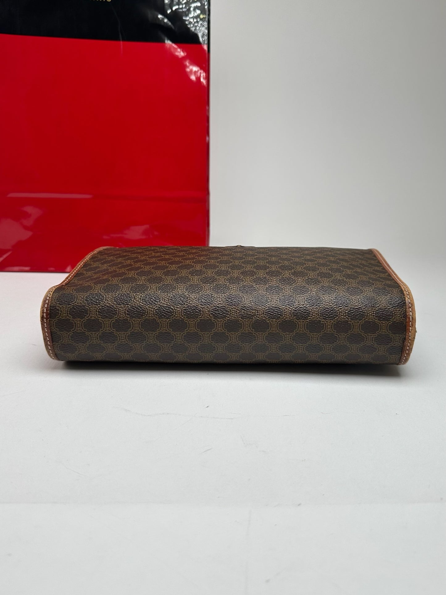 Vintage Celine Paris leather clutch brown