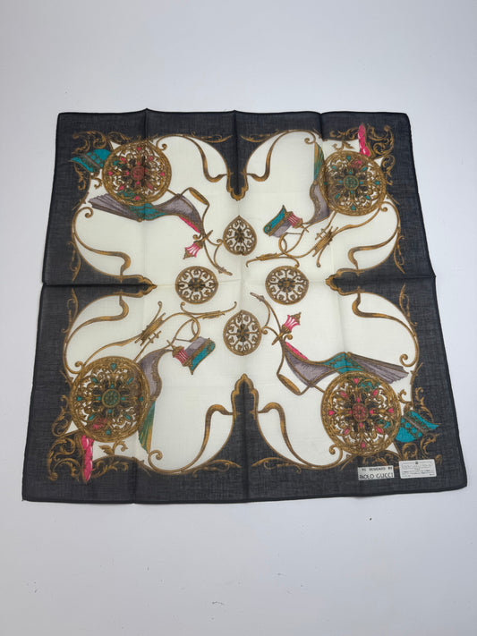 Vintage Gucci Scarf Navy white