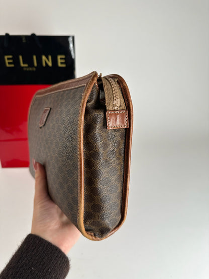 Vintage Celine Paris leather clutch brown