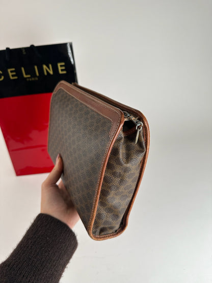 Vintage Celine Paris leather clutch brown