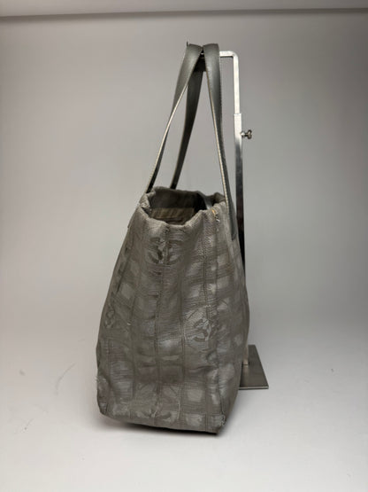 Vintage Chanel New Travel Line monogram Tote bag Silver