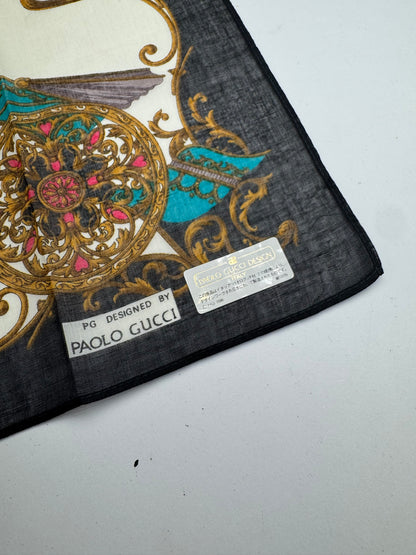 Vintage Gucci Scarf Navy white