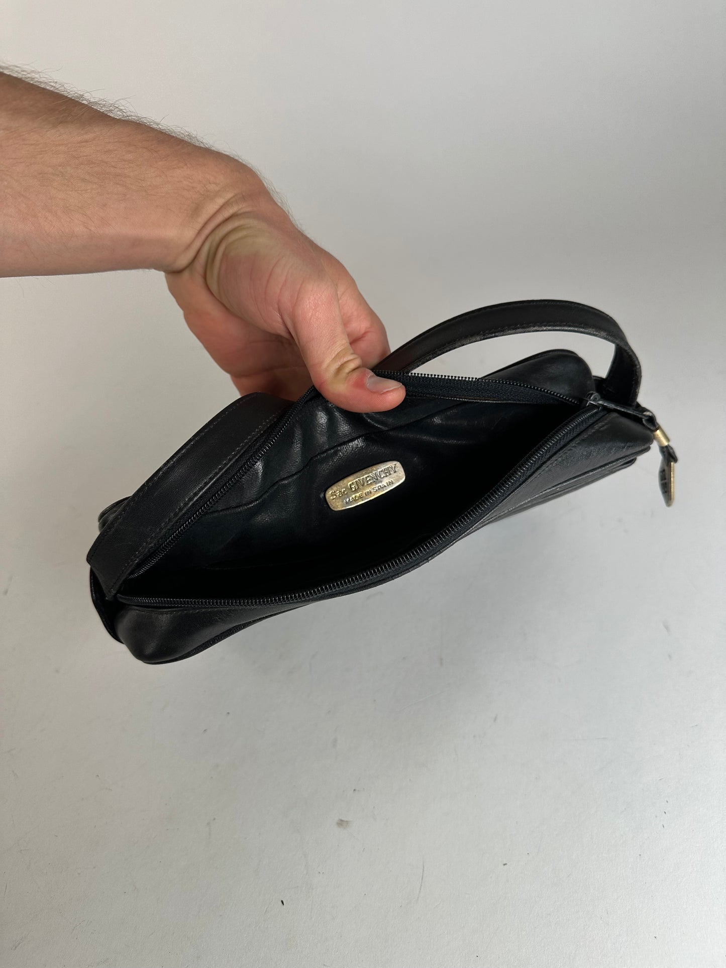 Vintage Givenchy Leather Shoulder Bag Black
