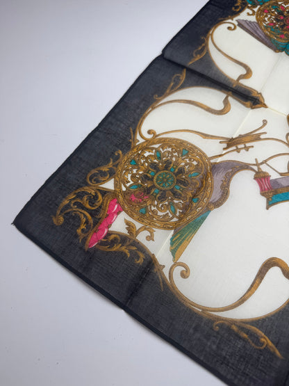 Vintage Gucci Scarf Navy white