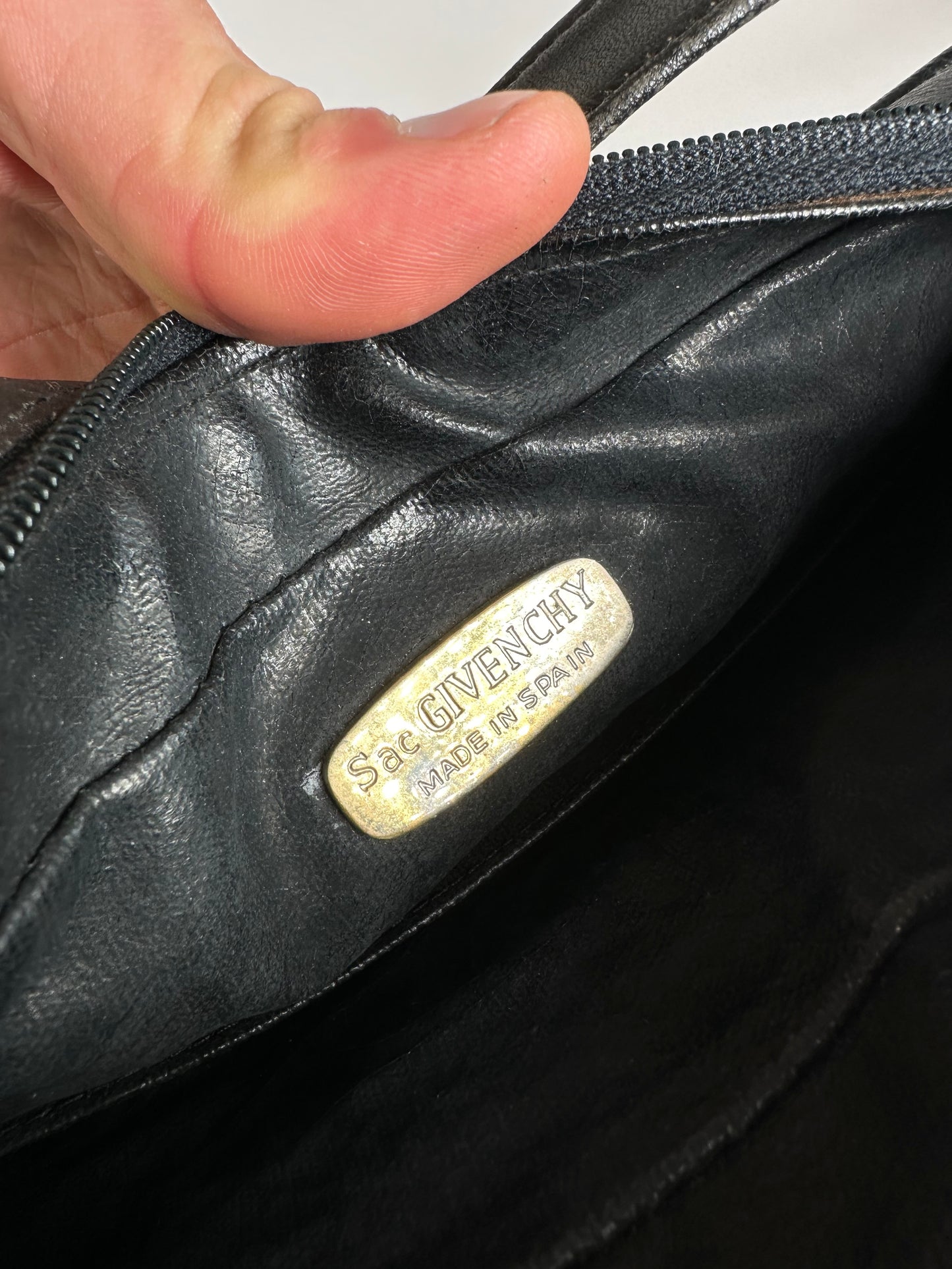 Vintage Givenchy Leather Shoulder Bag Black