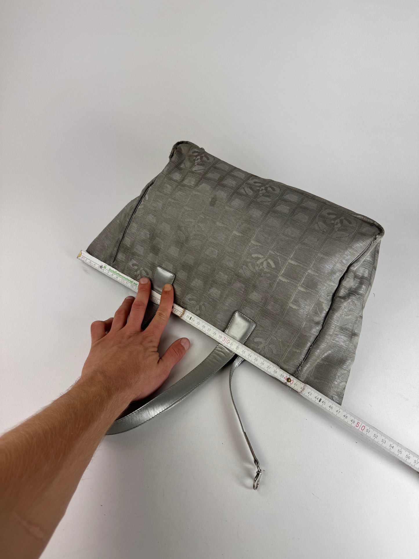 Vintage Chanel New Travel Line monogram Tote bag Silver