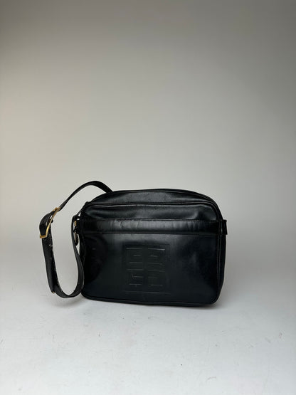 Vintage Givenchy Leather Shoulder Bag Black