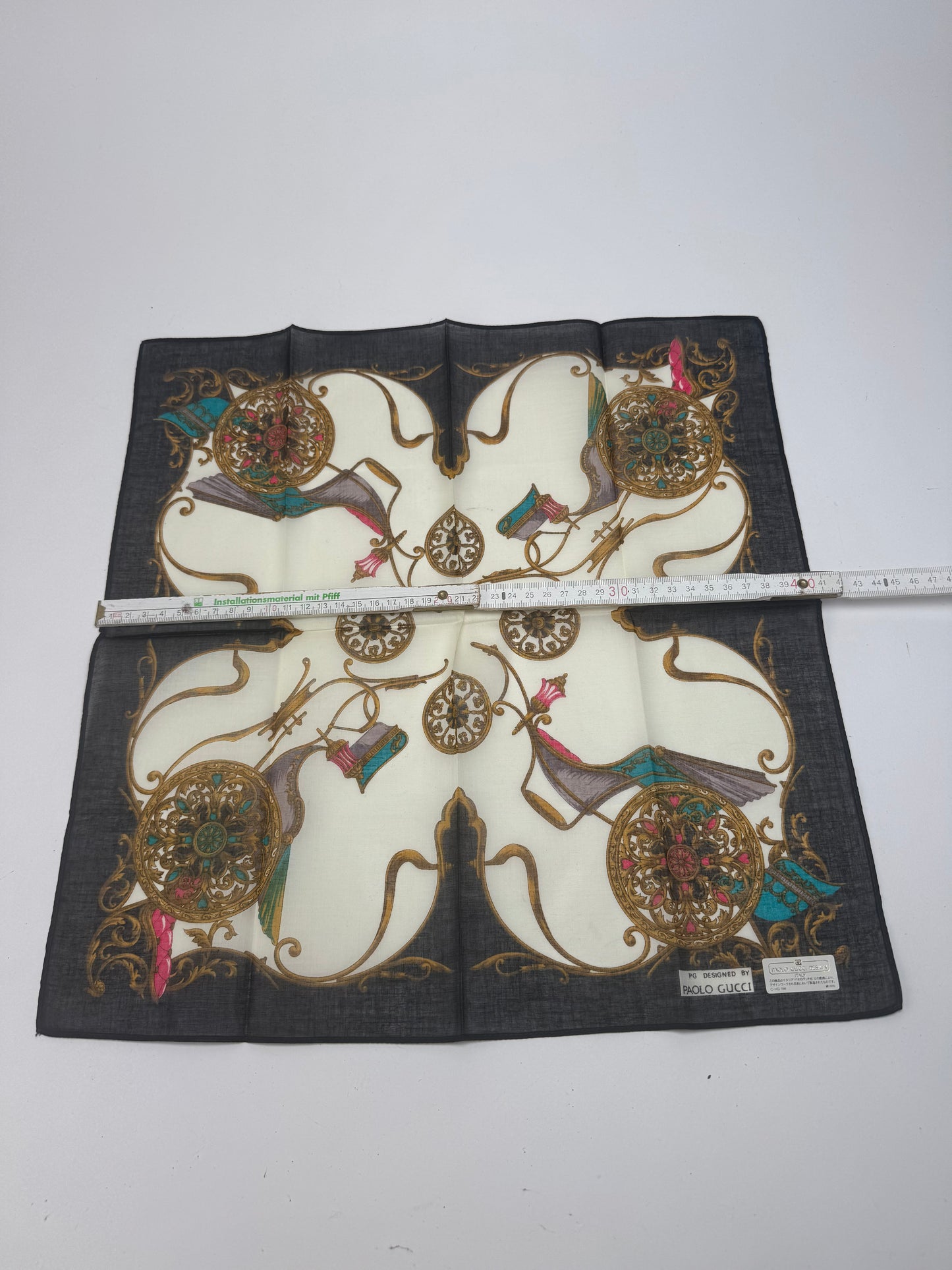 Vintage Gucci Scarf Navy white