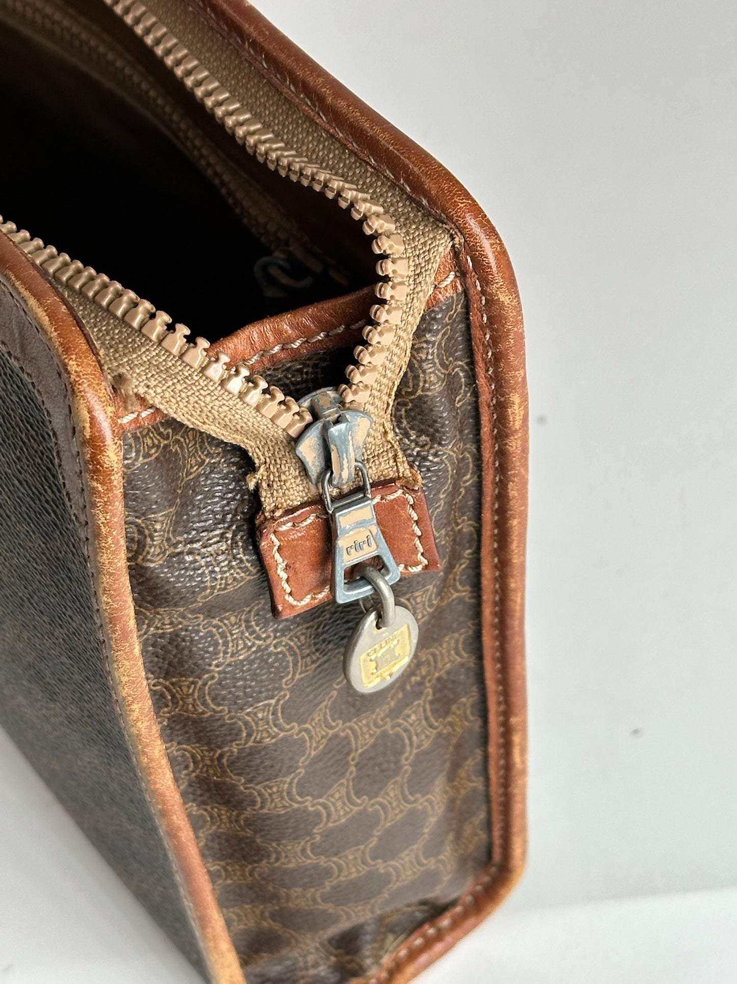 Vintage Celine Paris leather clutch brown