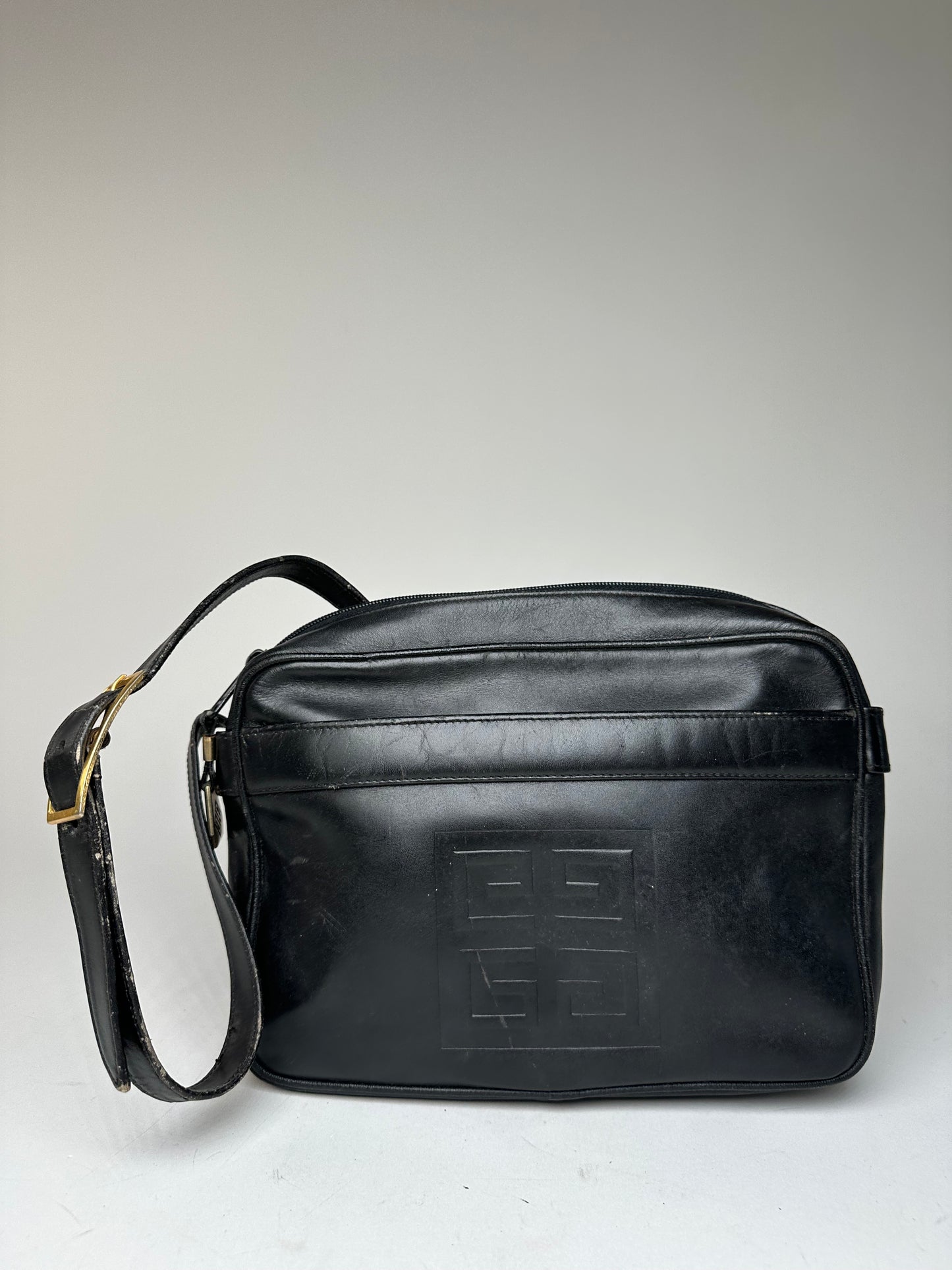 Vintage Givenchy Leather Shoulder Bag Black
