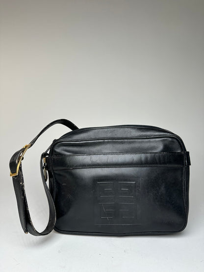 Vintage Givenchy Leather Shoulder Bag Black