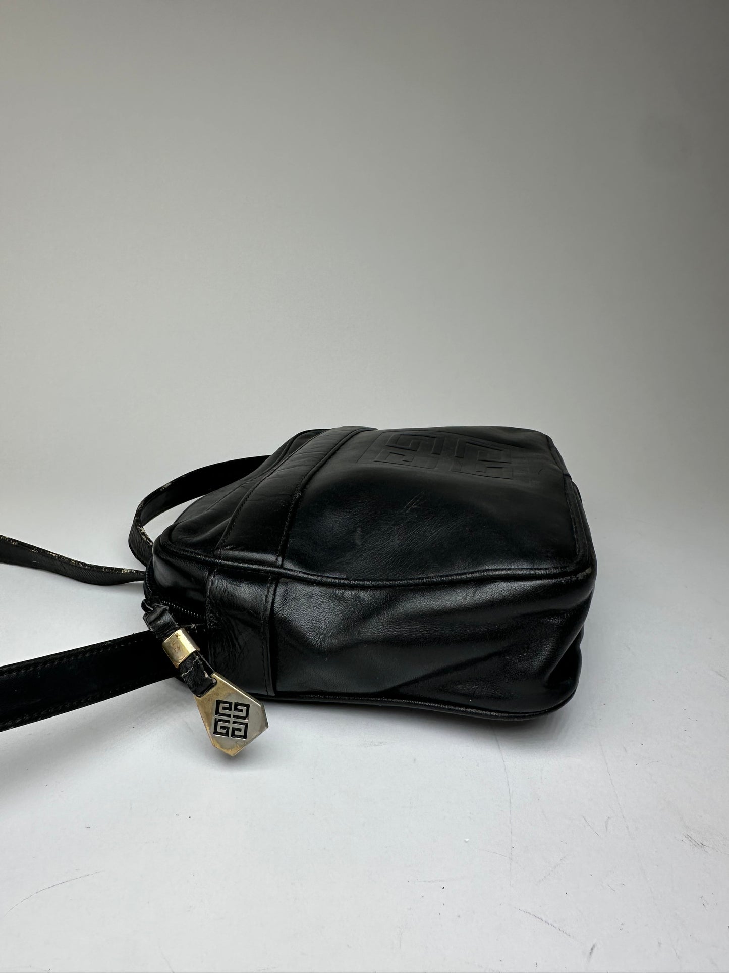 Vintage Givenchy Leather Shoulder Bag Black