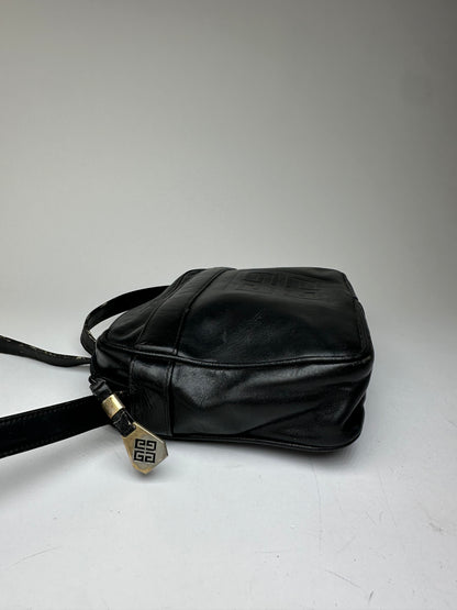 Vintage Givenchy Leather Shoulder Bag Black