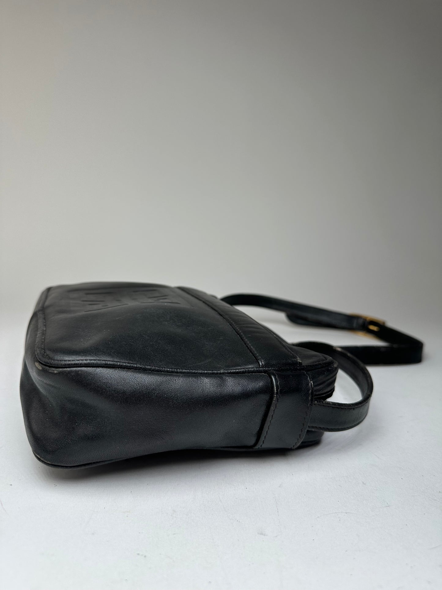Vintage Givenchy Leather Shoulder Bag Black
