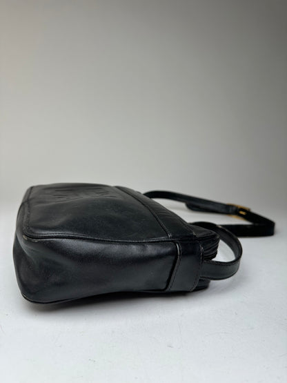 Vintage Givenchy Leather Shoulder Bag Black