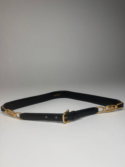 Vintage Celine Leather belt black golden