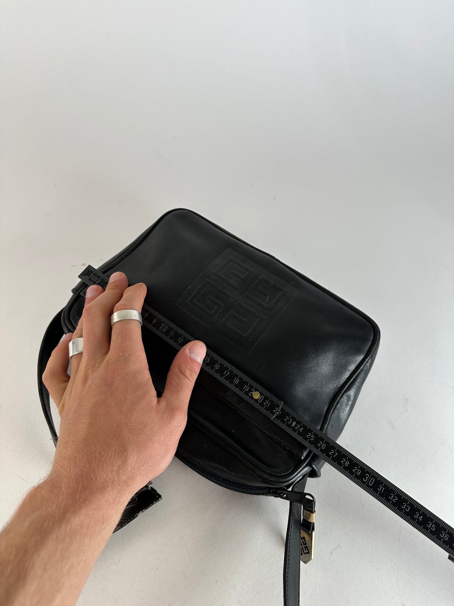 Vintage Givenchy Leather Shoulder Bag Black