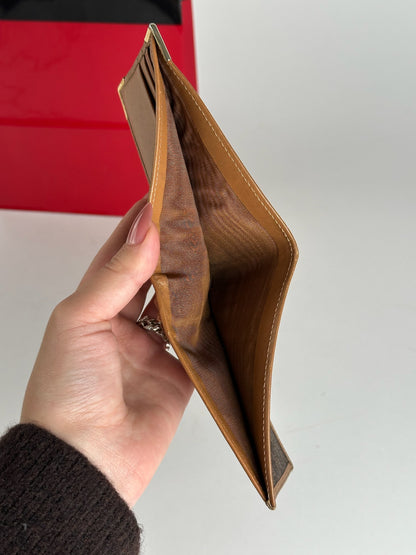 Vintage Celine Paris foldable monogram leather card holder brown