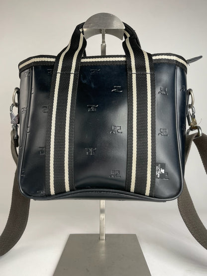 Vintage Courreges Paris 2Way Monogram Handbag Black White