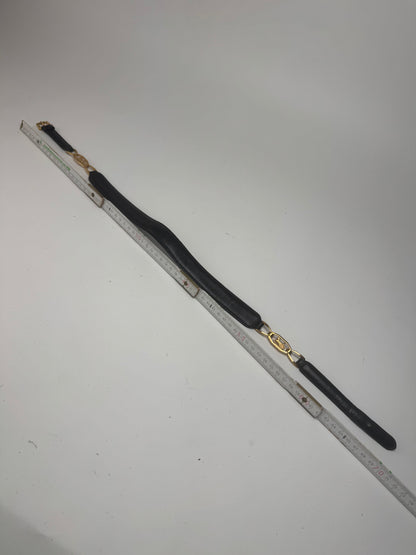 Vintage Celine Leather belt black golden