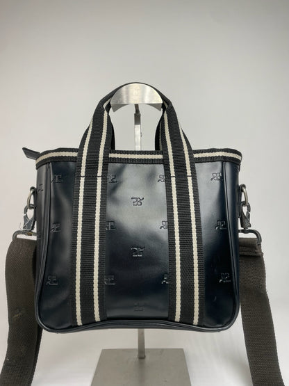 Vintage Courreges Paris 2Way Monogram Handbag Black White