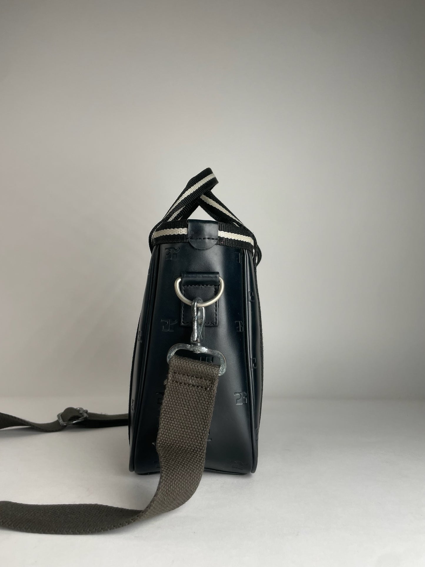 Vintage Courreges Paris 2Way Monogram Handbag Black White