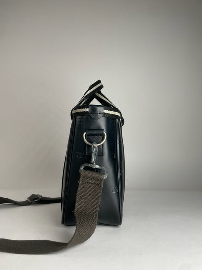 Vintage Courreges Paris 2Way Monogram Handbag Black White