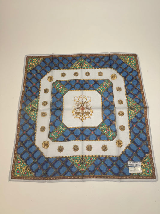Vintage Gucci Scarf Blue Green