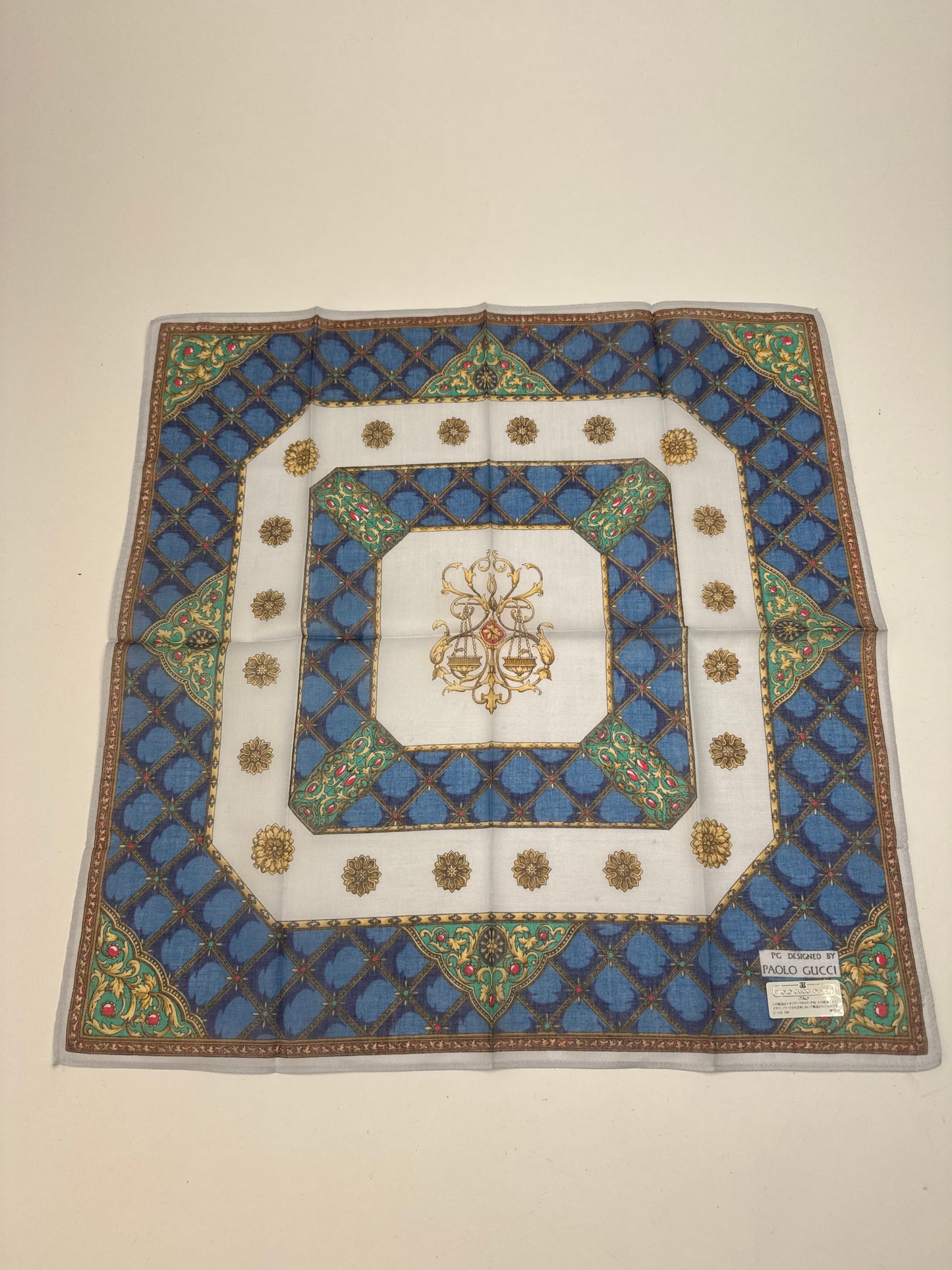 Vintage Gucci Scarf Blue Green