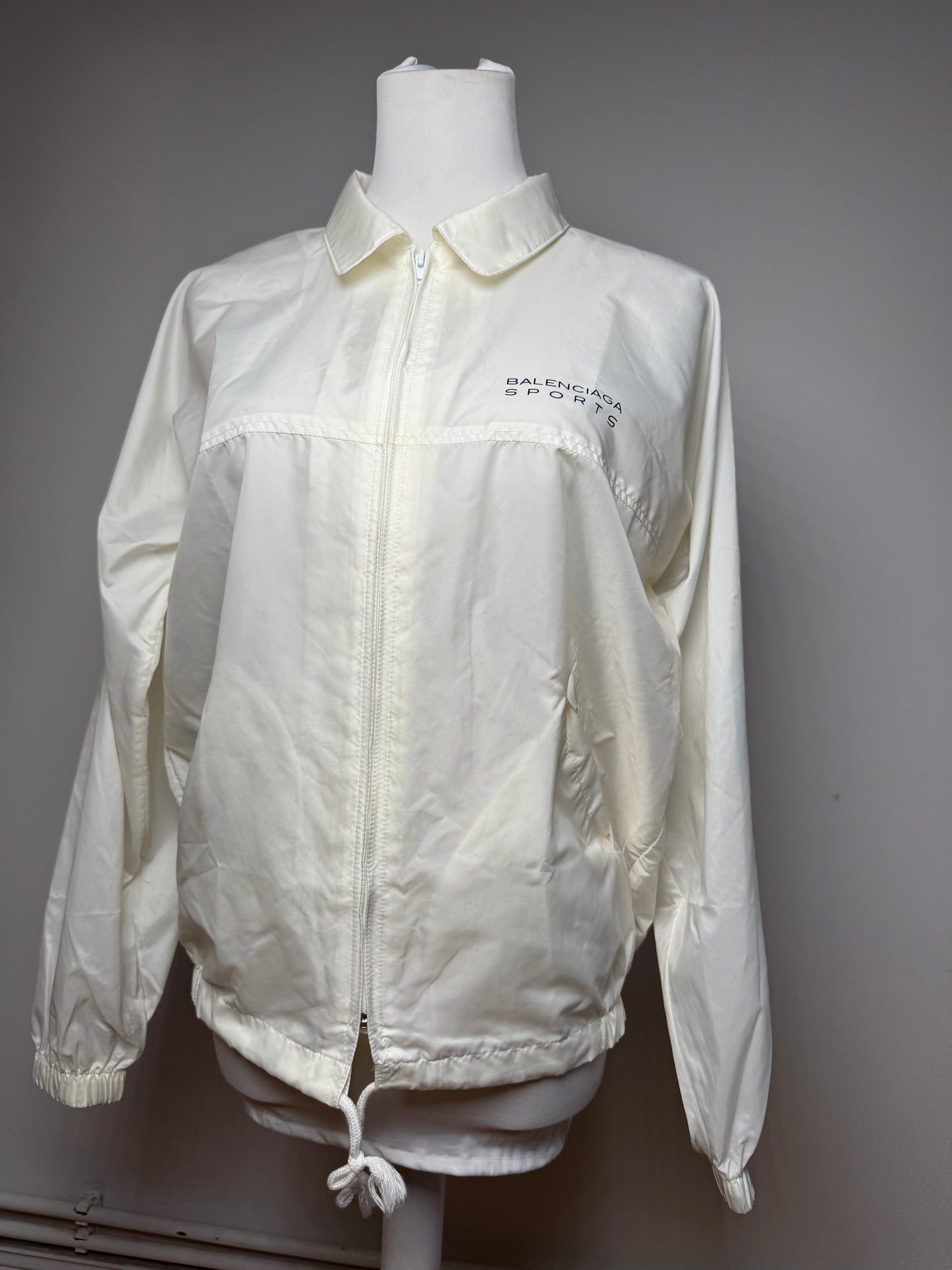 Vintage Balenciaga Polyester Blouson White M