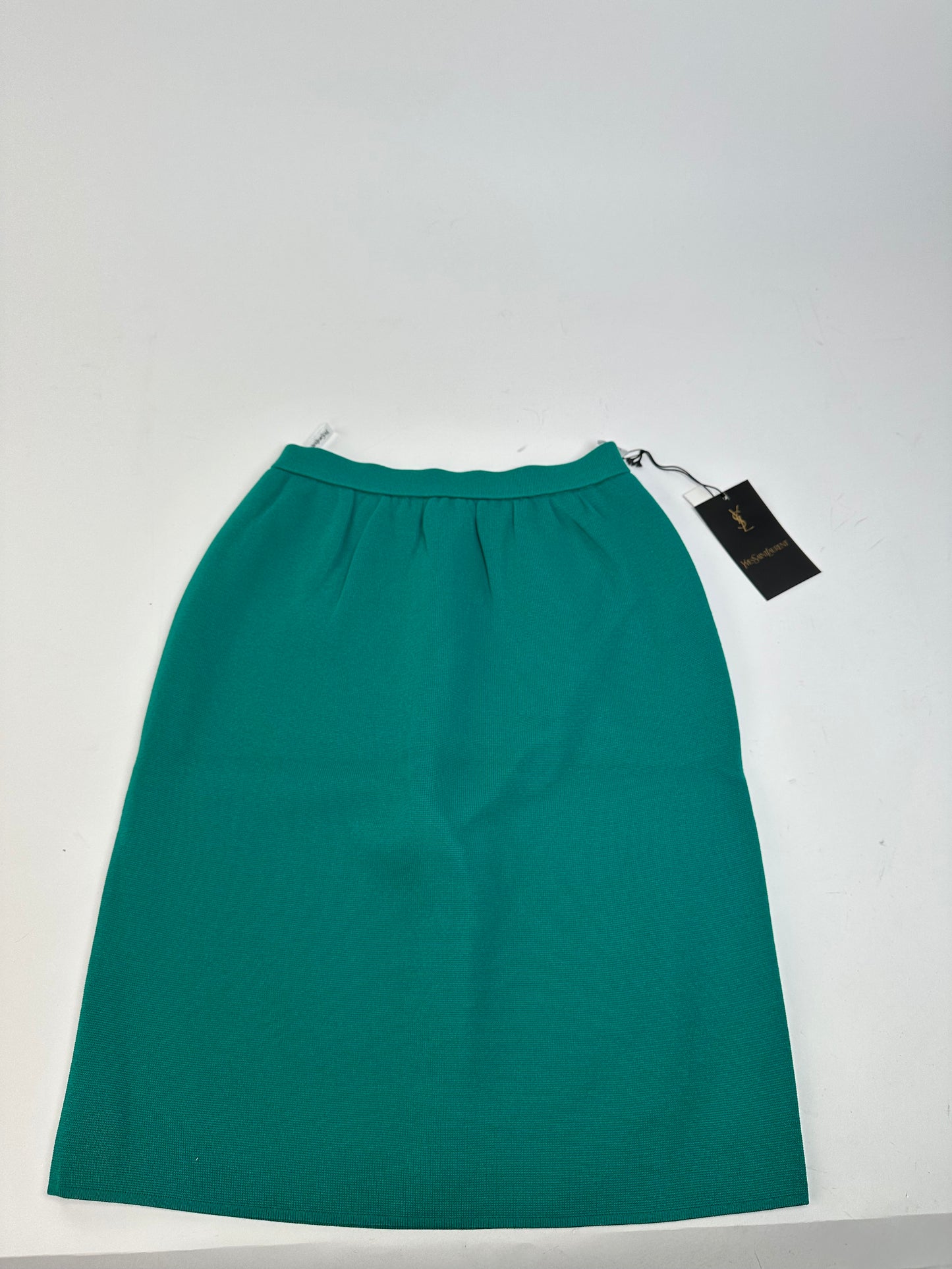Vintage Yves Saint Laurent Wool Pencil Skirt Emerald Green New With Tags