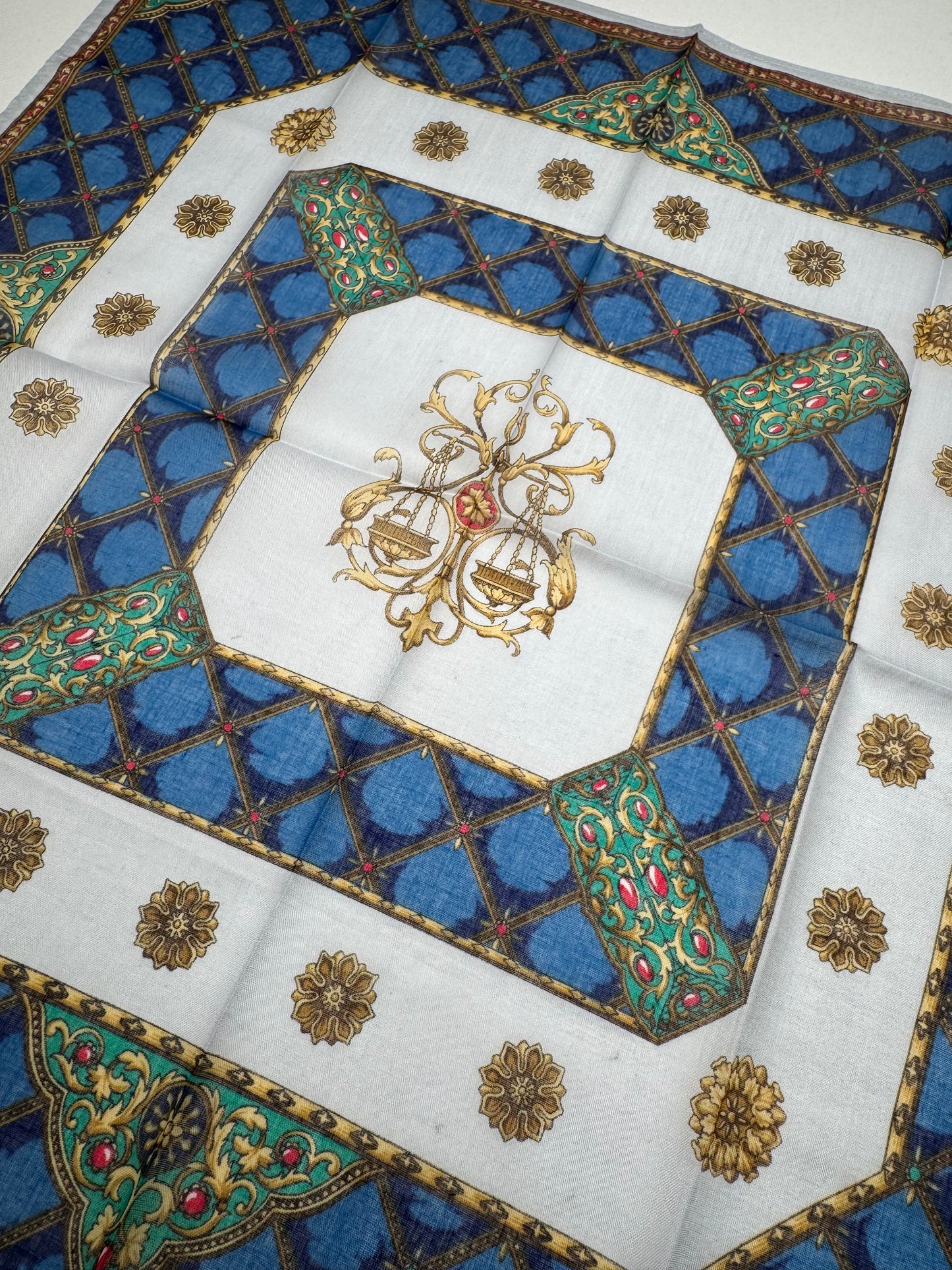 Vintage Gucci Scarf Blue Green