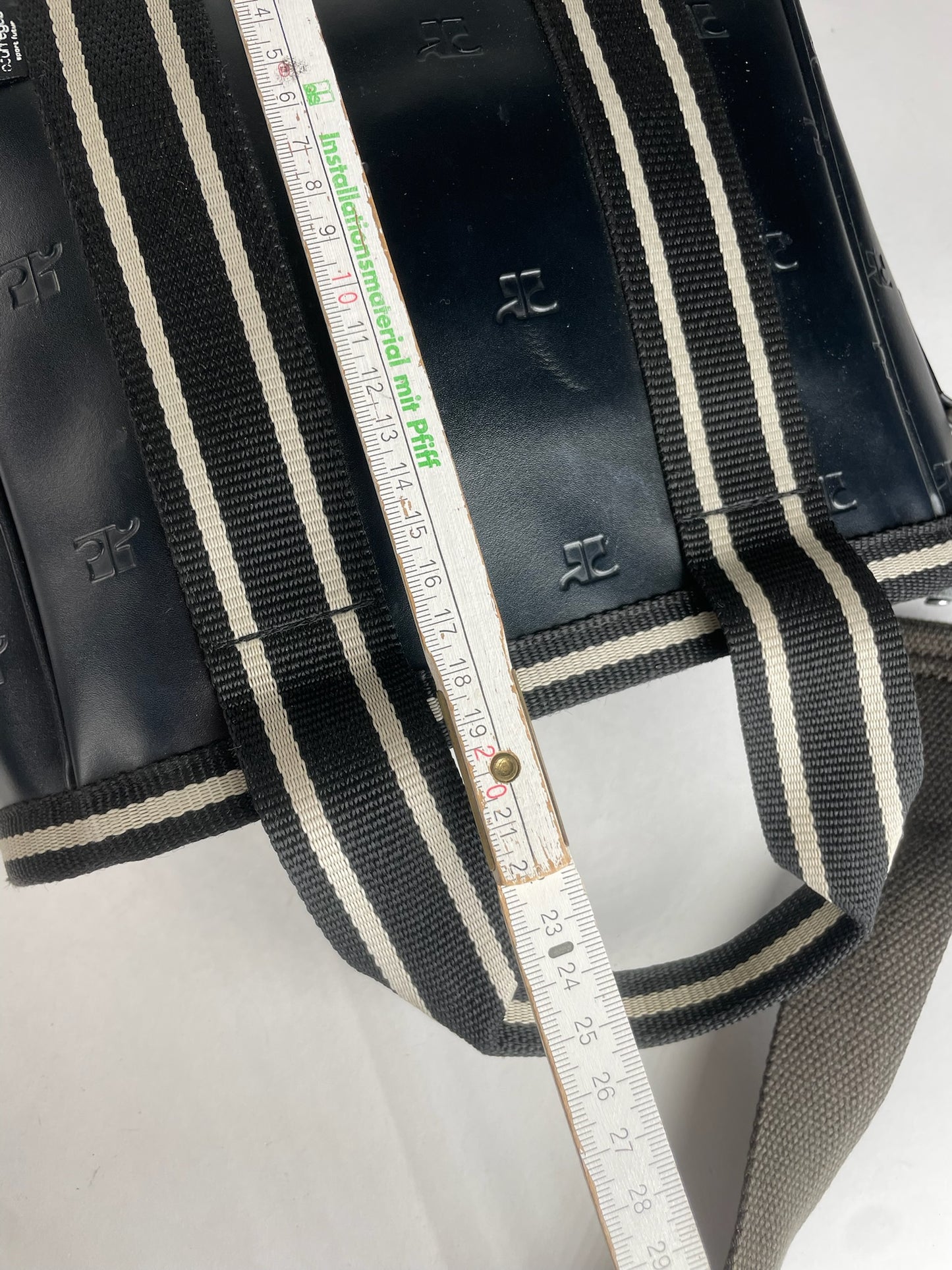 Vintage Courreges Paris 2Way Monogram Handbag Black White