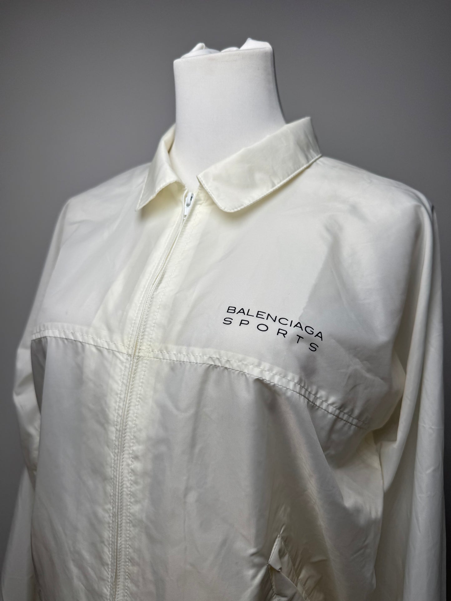 Vintage Balenciaga Polyester Blouson White M