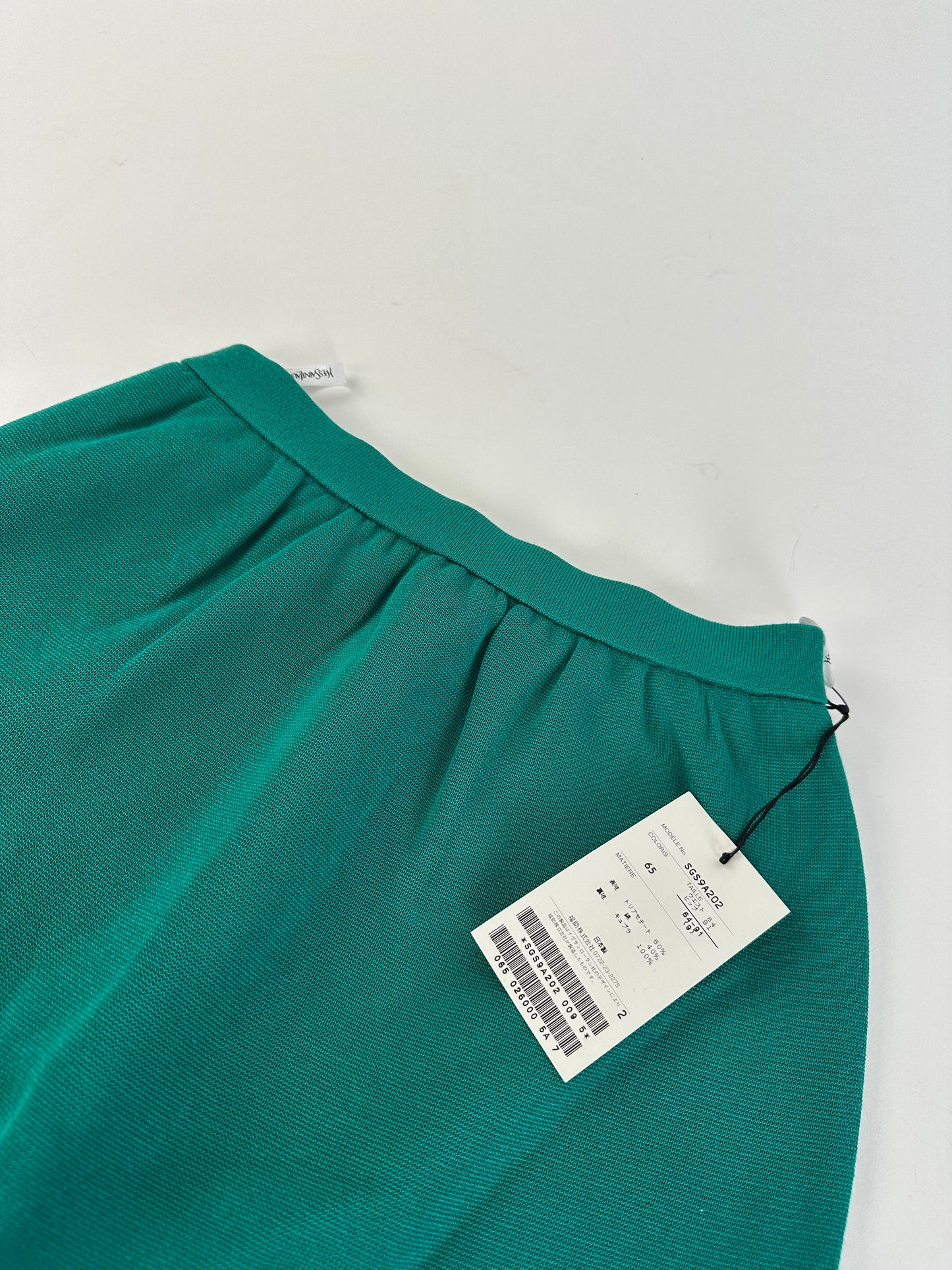 Vintage Yves Saint Laurent Wool Pencil Skirt Emerald Green New With Tags